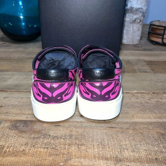 Saint Laurent Venice Zebra Print Sneakers - Picture 11 of 13